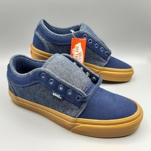 Vans Blue and Tan Sneakers